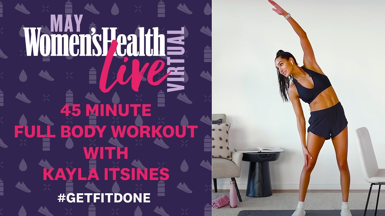 Kayla Itsines BBG Bootcamp 45 Minute Full Body Workout | Women’s Health Live Virtual