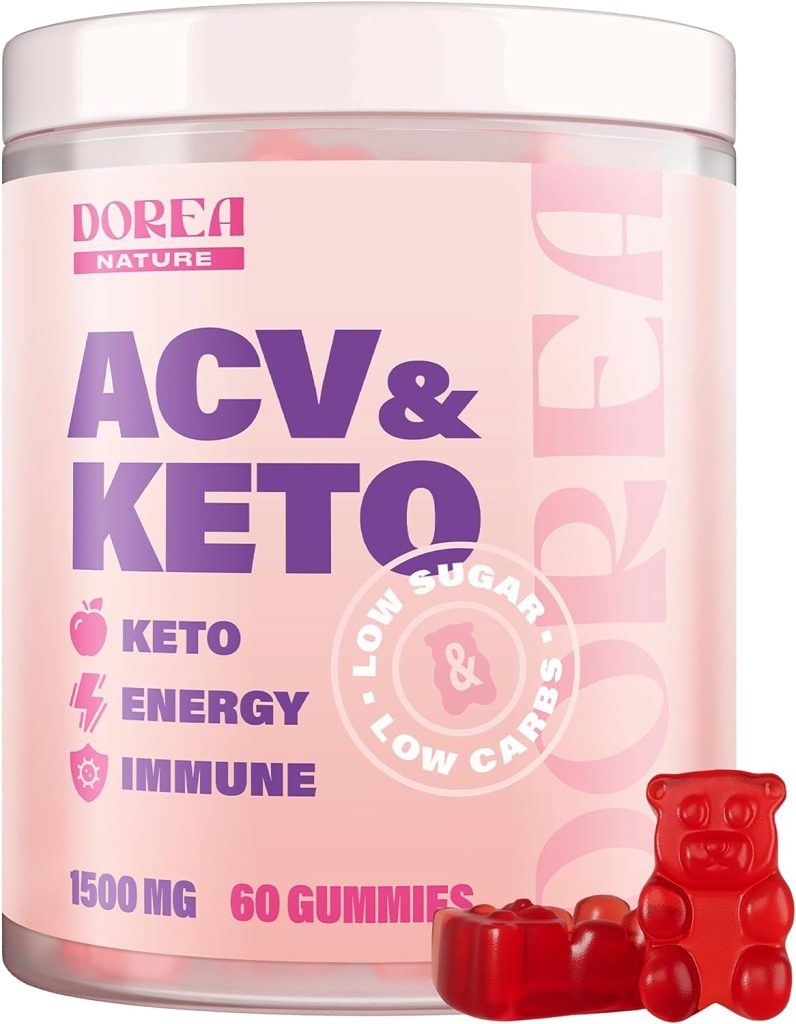 ACV Keto Gummies 1500 mg - Low Carbs Low Sugar Natural Apple Cider Vinegar Gummies for Energy - Keto ACV Gummies for Women  Men - 60 psc