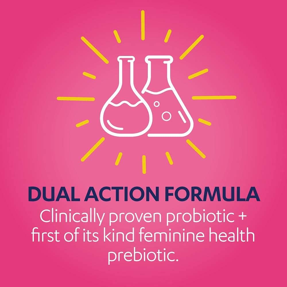 AZO Dual Protection | Urinary + Vaginal Support* | Prebiotic Plus Clinically Proven Womens Probiotic | Starts Working Within 24 Hours | Non-GMO | 30 Count