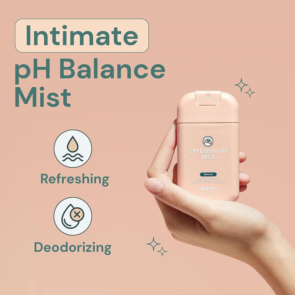 Ease - Intimate Soothing pH-Balanced Mist, Gentle Feminine Care Formula with Chamomile and Eucalyptus for Itching and Discomfort, Provides Instant Odor Relief, Hydrating Mist with pH Balance for Women