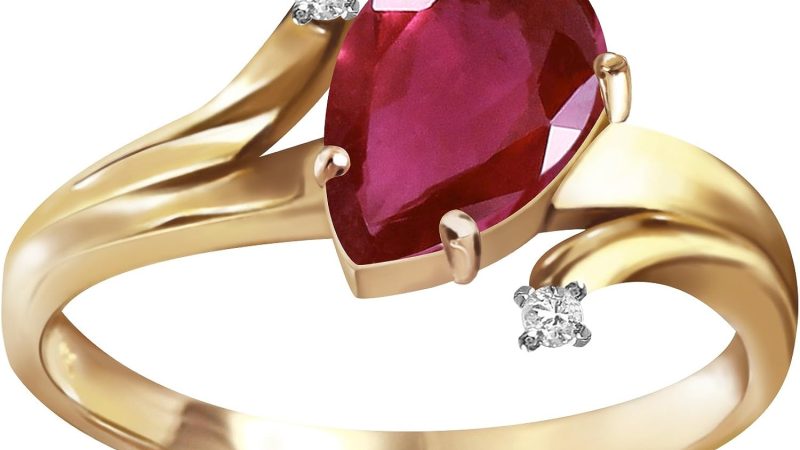Galaxy Gold GG 1.51 ct 14k Solid Gold Ring Diamonds Pear-Shaped Ruby Review