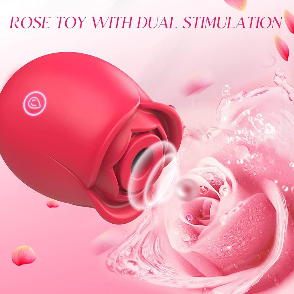 Rose Sex Toys for Women–Rose Sex Stimulator for Women with 10 Sucking Thrusting Dildo G Spot Vibrator Clitoral Stimulator, Rose Sex Sucker Adult Sex Toys Games for Woman Pleasure Redeeming Love